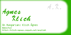 agnes klich business card